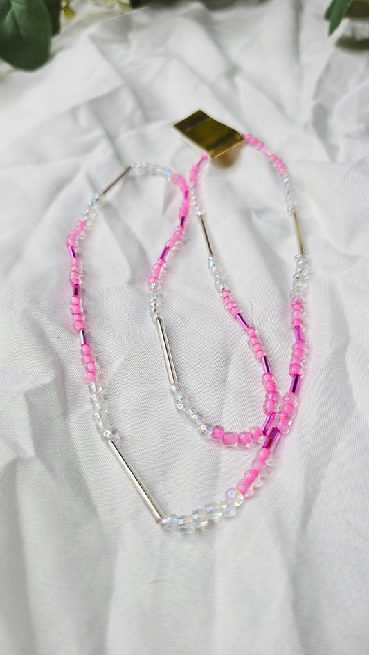 Waist beads - pink/clear