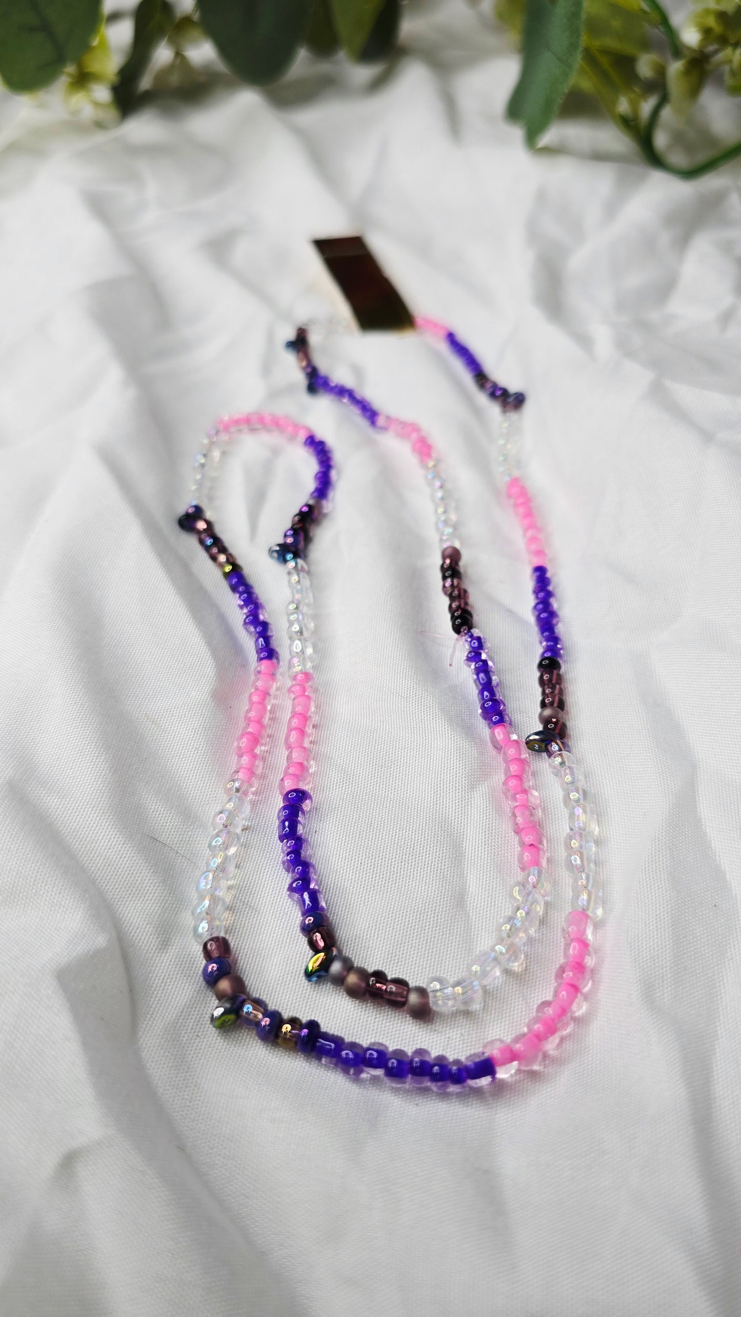 Waist beads - pink/clear/purple/stone