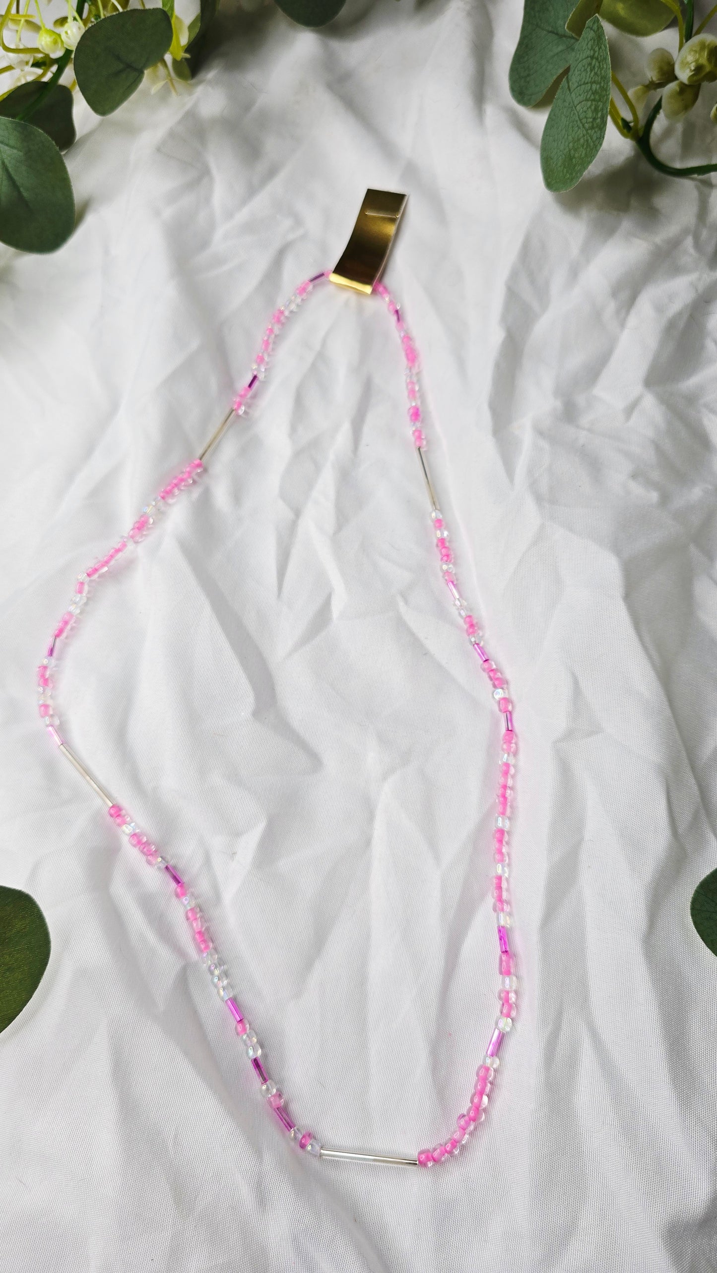 Waist beads - pink/white/silver/clear